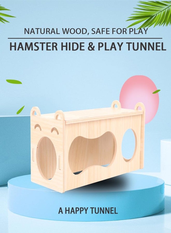 kcrygogo 7.9-Inch Natural Wood Hamster Smiley Face Tunnel Toy - Open-Ended Comfort Tube, DIY Cozy Happy Tunnel for Dwarf Hamsters, Gerbils, Mice - Image 3